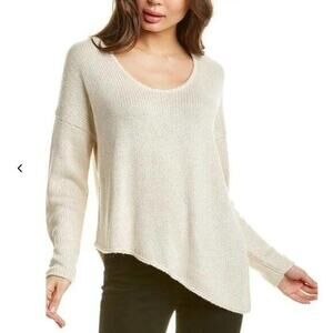 Helmut Lang Sz S Alpaca‎ Blend Asymmetric Hem Pullover Sweater Jumper Scoop Neck
